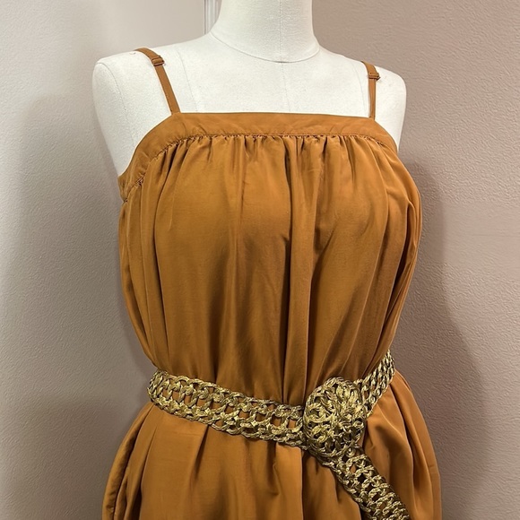 A New Day Khaki/ Burnt Orange Tank Dress size XS - Picture 4 of 11